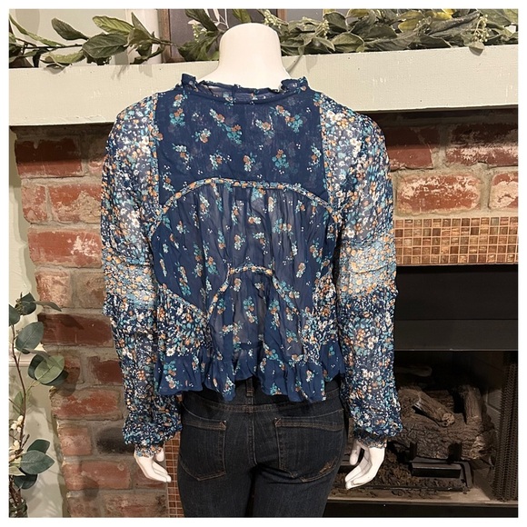 NWT Anthropologie Sheer Babydoll Blouse - Picture 6 of 7